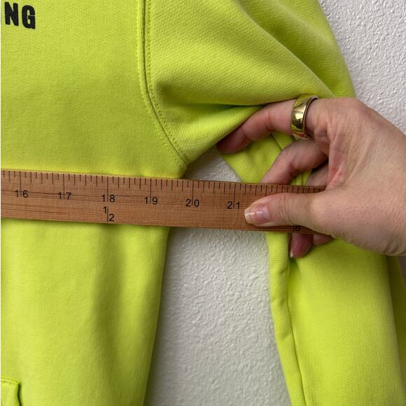 Off-White Contracting Graphic Print Hoodie Lime/Yellow Unisex S - Picture 14 of 15